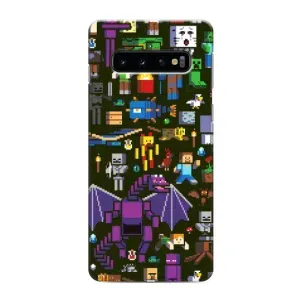 Чехол Майнкрафт на Samsung Galaxy S10 (AlphaPrint) Minecraft (Коллаж Майнкрафт)