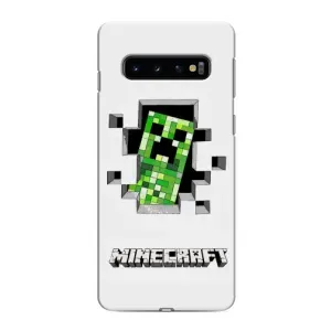 Чехол Майнкрафт на Samsung Galaxy S10 (AlphaPrint) Minecraft (крипер Майнкрафт)