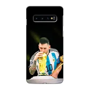 Чехлы для Samsung Galaxy S10 (Leo чемпион) (AlphaPrint) (Кубок Месси)