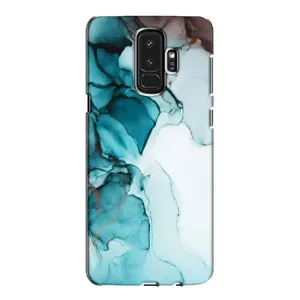Чехол для Самсунг Галакси S9 Плюс - с принтом (Дизайнерские) (AlphaPrint) (Бирюзовый мрамор)