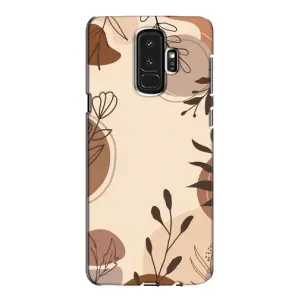 Чехол с цветочным принтом на Самсунг Галакси S9 Плюс (Коричневые цветы)