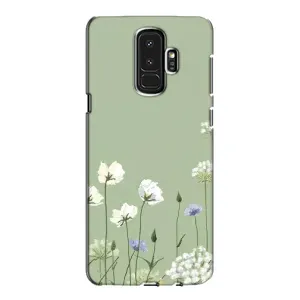 Чехол с цветочным принтом на Самсунг Галакси S9 Плюс (Цветы на зеленом)
