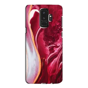 Чехол для Самсунг Галакси S9 Плюс - с принтом (Дизайнерские) (AlphaPrint) (Мрамор красный)