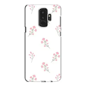 Чехол с цветочным принтом на Самсунг Галакси S9 Плюс (Розовые цветы)