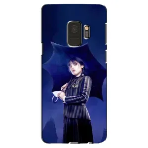 Чехлы Венсдей на Samsung Galaxy S9, G960 Уэнсдей (AlphaPrint) (Уэнздей с зонтом)