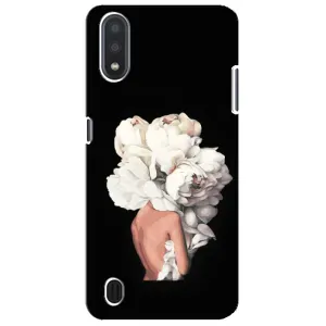 Чехлы (ART) Цветы на Sansung Galaxy M01 Core (A013F) (VPrint) (Белые цветы)