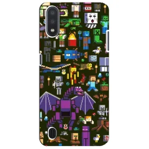 Чехол Майнкрафт на Sansung Galaxy M01 Core (A013F) (AlphaPrint) Minecraft (Коллаж Майнкрафт)
