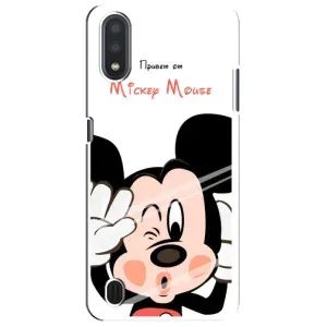 Эксклюзивный чехол для Sansung Galaxy M01 Core (A013F) (AlphaPrint - Мультяшные) (Маус Микки)