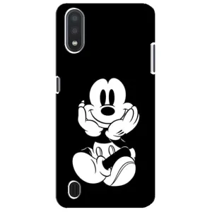 Эксклюзивный чехол для Sansung Galaxy M01 Core (A013F) (AlphaPrint - Мультяшные) (Микки на черном)