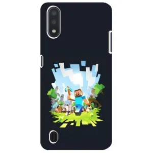 Чехол Майнкрафт на Sansung Galaxy M01 Core (A013F) (AlphaPrint) Minecraft (персонажи Minecraft)