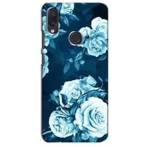 Чехлы (ART) Цветы на Sansung Galaxy M01s (VPrint) (Голубые Бутоны)