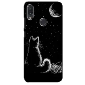Чехол с принтом для Sansung Galaxy M01s (AlphaPrint) Модные коты (Котик и луна)