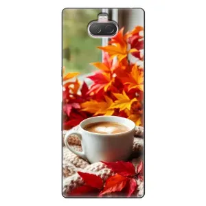 Чехол с уникальным дизайном «Осень с кофе» для Sony Xperia 10