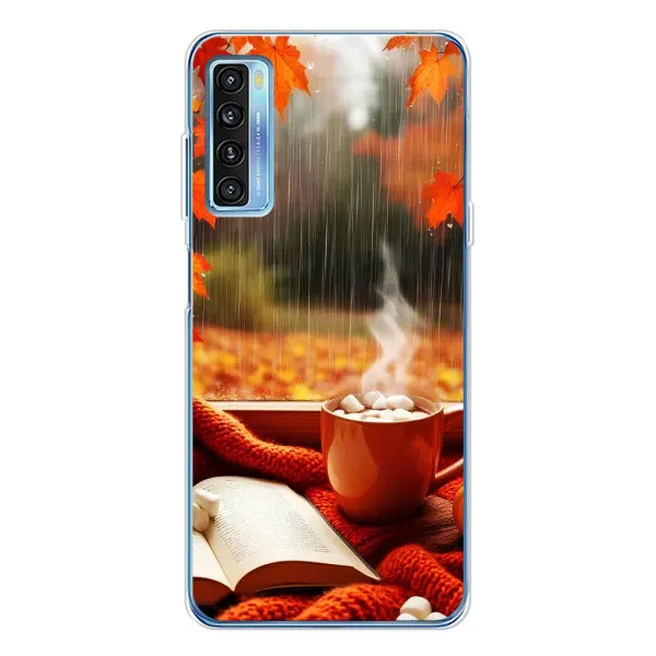 Чехол с принтом «Кофе и дождь» для TCL 20L Plus