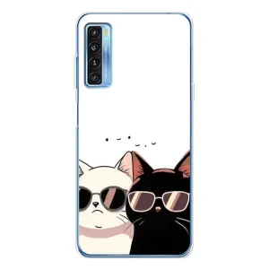 Чехол с принтом «Коты в очках» для TCL 20L Plus