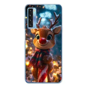 Чехол с принтом «Олень с шарфом» для TCL 20L Plus