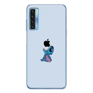 Чехол с принтом Стич на TCL 20L Plus (Stitch apple)