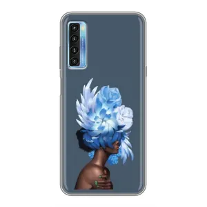 Чехлы (ART) Цветы на TCL 20L (VPrint) (Квіти на голові)