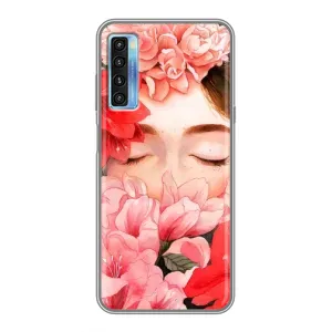 Чехлы (ART) Цветы на TCL 20L (VPrint) (Очі в квітах)