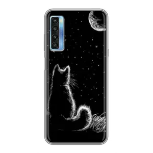 Чехол с принтом для TCL 20L (AlphaPrint) Модные коты