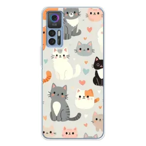 Чехол с принтом «Коллаж котов» для TCL 30 Plus
