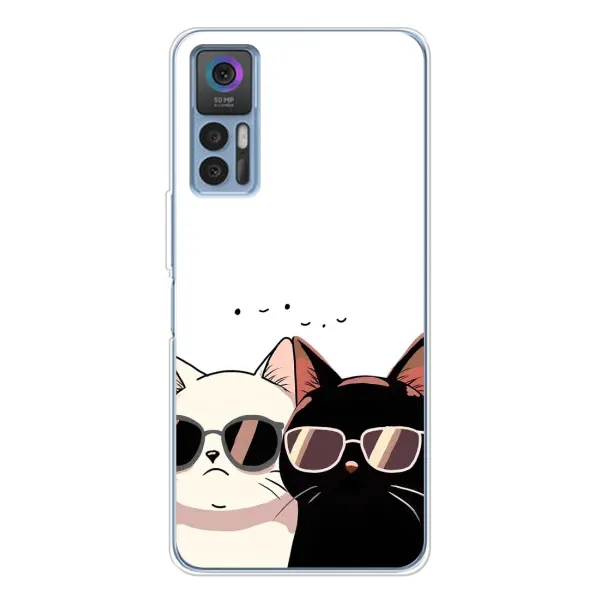 Чехол с принтом «Коты в очках» для TCL 30 Plus Чехол с принтом «Коты в очках» для TCL 30 Plus