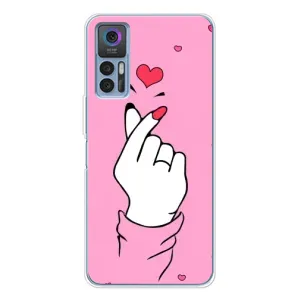 Чехол с принтом для TCL 30 Plus (AlphaPrint - Знак сердечка)