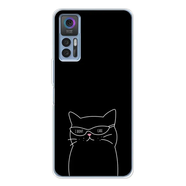 Чехол с принтом «Равнодушный кот» для TCL 30 Чехол с принтом «Равнодушный кот» для TCL 30