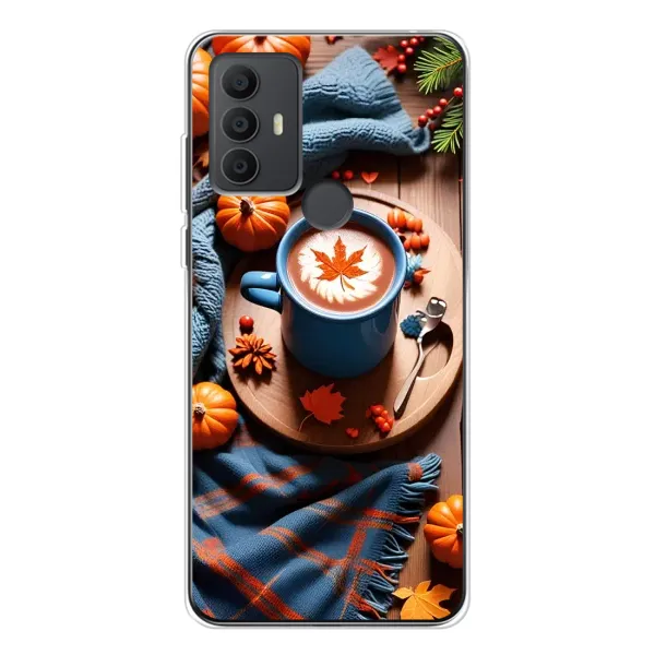 Чехол с принтом «Кофе и тыковки» для TCL 306 Чехол с принтом «Кофе и тыковки» для TCL 306