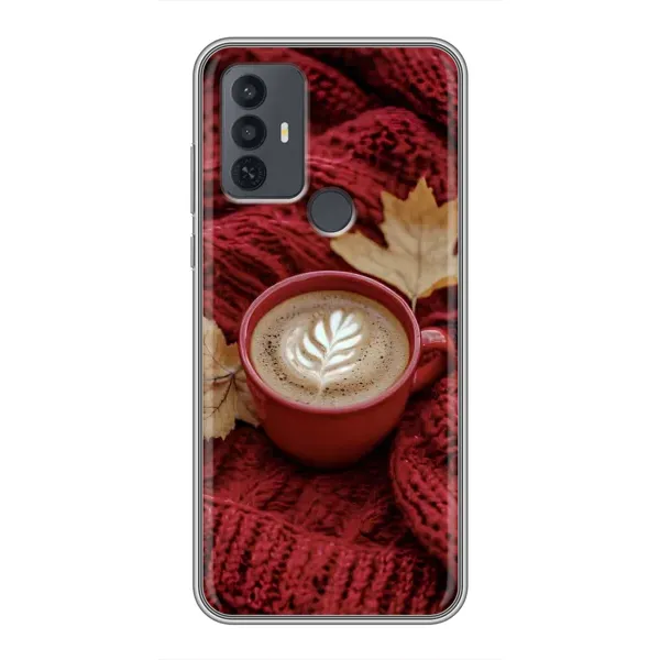 Чехол с принтом «Кофе на пледе» для TCL 30E Чехол с принтом «Кофе на пледе» для TCL 30E