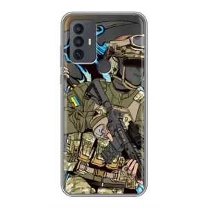 Чехлы с картинкой ЗСУ для TCL 30E (AlphaPrint) (Воин ВСУ)