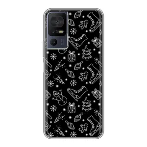 Новорічні, Святкові Чохли для TCL 40 SE - 2024 год (Новорічний фон)