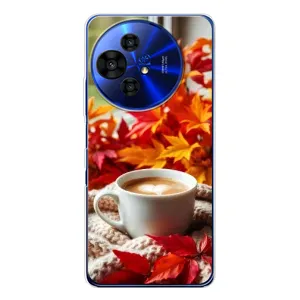 Чехол с уникальным дизайном «Осень с кофе» для TCL 50 Pro NxtPaper