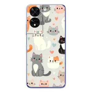 Чехол с принтом «Коллаж котов» для TCL 505
