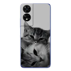 Чехол с рисунком кот на TCL 505