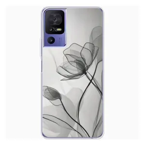 Чехол с цветочным принтом на TCL 605
