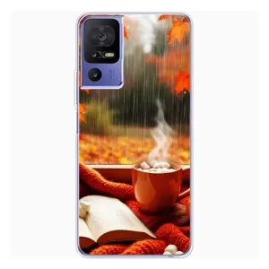 Чехол с принтом «Кофе и дождь» для TCL 605