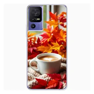 Чехол с уникальным дизайном «Осень с кофе» для TCL 605