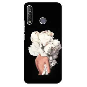 Чехлы (ART) Цветы на TECNO Camon 12 Air CC6 (VPrint) (Білі квіти)
