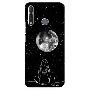 Чохол з малюнком кіт на TECNO Camon 12 Air CC6 (Дівчина з котом)