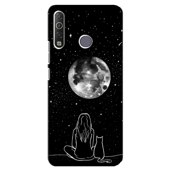 Чехол с принтом «Девушка с котом» для TECNO Camon 12 Air CC6