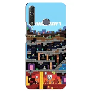 Чохол Майнкрафт на TECNO Camon 12 Air CC6 (AlphaPrint) Minecraft (фон Minecraft)