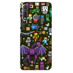 Чохол Майнкрафт на TECNO Camon 12 Air CC6 (AlphaPrint) Minecraft (Колаж Майнкрафт)