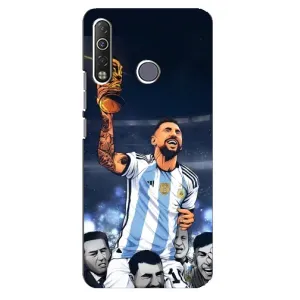 Чехлы для TECNO Camon 12 Air CC6 (Leo чемпион) (AlphaPrint) (Месси с кубком)