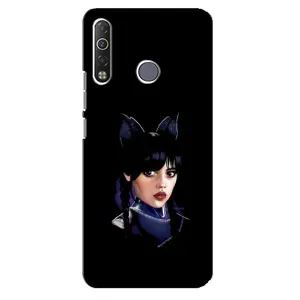 Чехлы Венсдей на TECNO Camon 12 Air CC6 Уэнсдей (AlphaPrint) (серьезная Уэнздей)