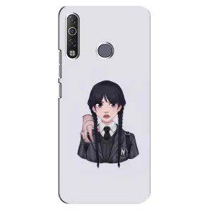 Чехлы Венсдей на TECNO Camon 12 Air CC6 Уэнсдей (AlphaPrint) (Уэнздей и Вещь)