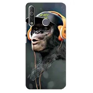 Чехол с Обезьянами TECNO Camon 12 Air CC6 - (AlphaPrint) (В наушниках)