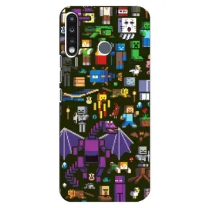 Чохол Майнкрафт на TECNO Camon 12 CC7 (AlphaPrint) Minecraft (Колаж Майнкрафт)