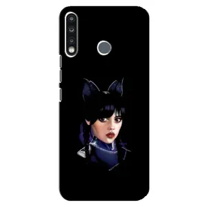 Чехлы Венсдей на TECNO Camon 12 CC7 Уэнсдей (AlphaPrint) (серьезная Уэнздей)