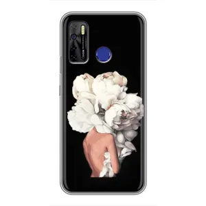 Чехлы (ART) Цветы на TECNO Camon 15 Air (VPrint) (Білі квіти)